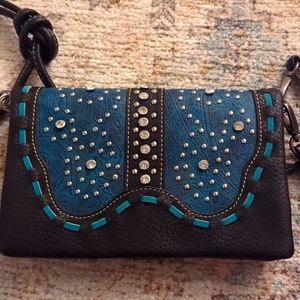 American Bling Western Cross bag and wristlet NWOT